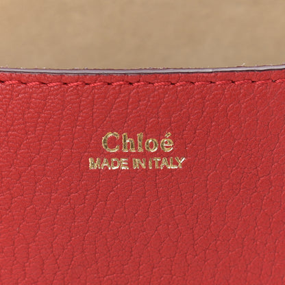 Chloe Grained Lambskin Drew Shoulder Bag Plaid Red 6 of 10
