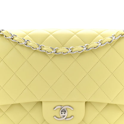 Chanel Lambskin Quilted Jumbo Double Flap Yellow 8 of 11