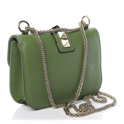 Valentino Garavani Vitello Small Glam Lock Rockstud Flap Green 3 of 10