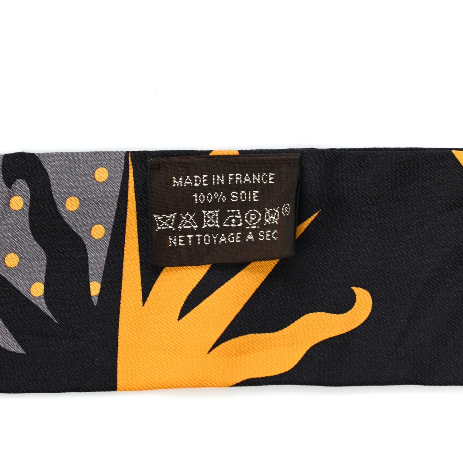 Hermes Silk Astrologie a Pois Twilly Ebene Curry Gris 2 of 4