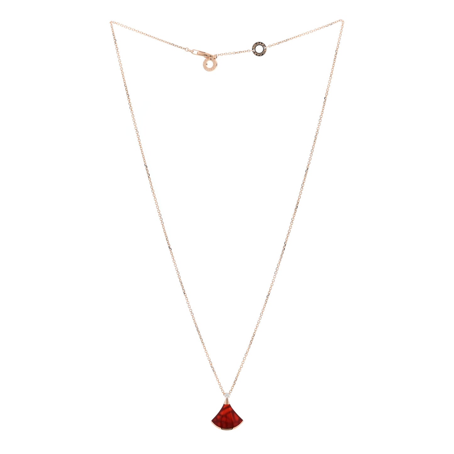 18K Rose Gold Diamond Carnelian Divas' Dream Pendant Necklace