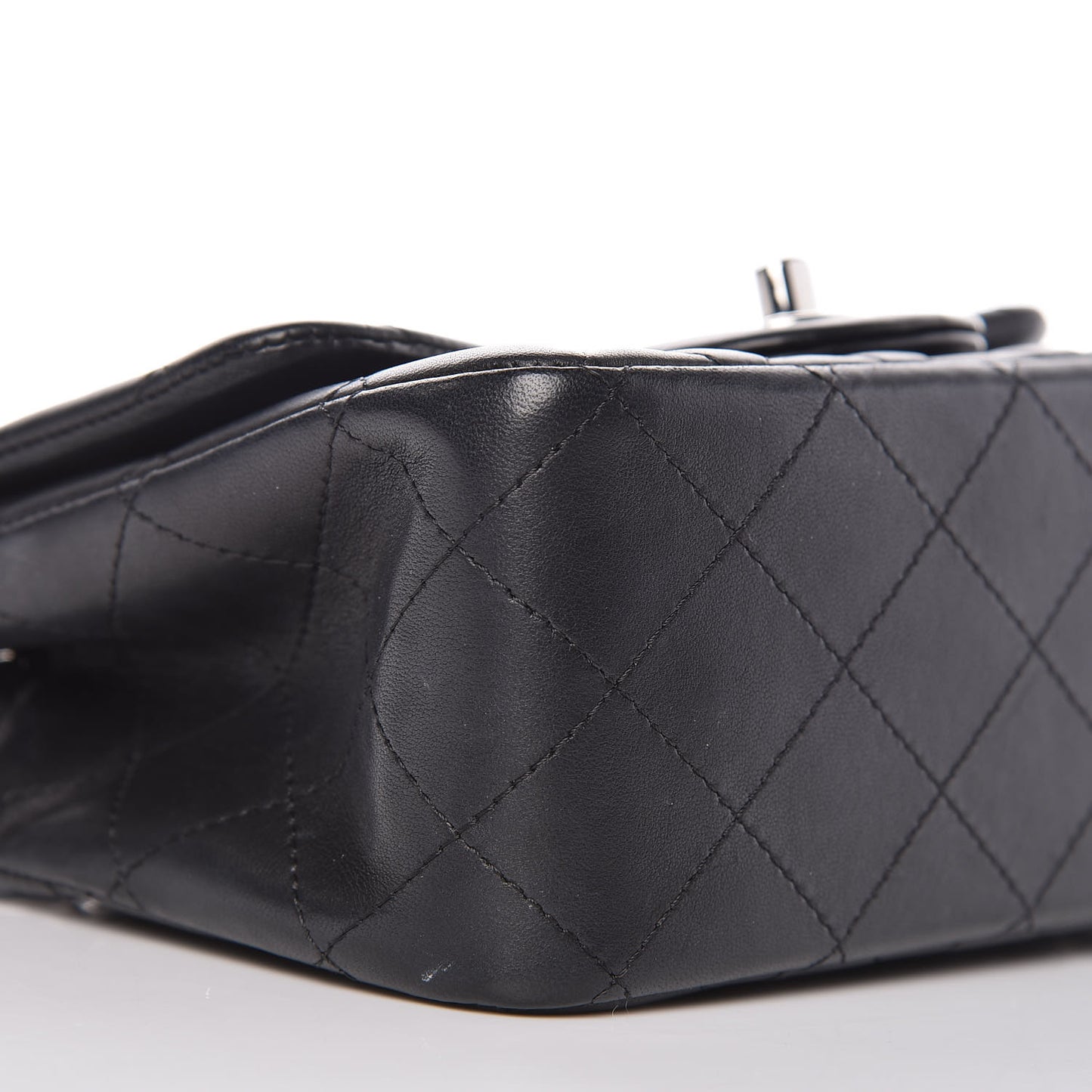Lambskin Quilted Mini Square Flap Black
