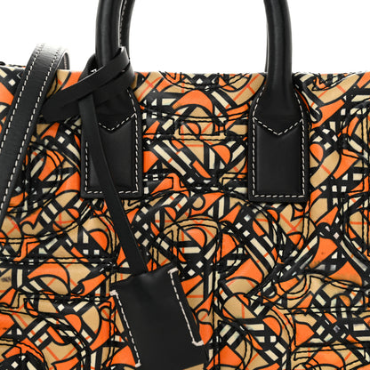 Burberry Lambskin Quilted Printed TB Heritage Check Mini Freya Tote Orange 8 of 11