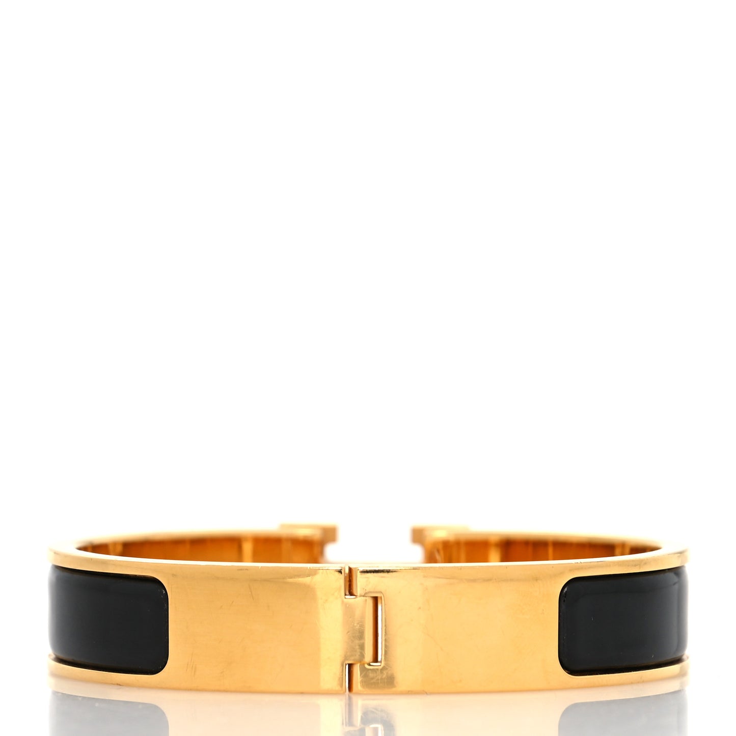 Enamel Narrow Clic Clac H Bracelet PM Black