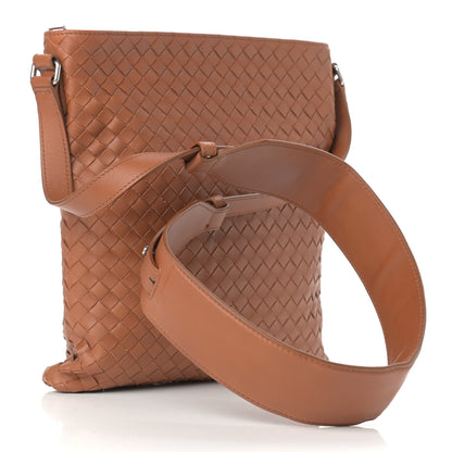 Bottega Veneta Nappa Intrecciato Flat Messenger Bag Camel 3 of 10