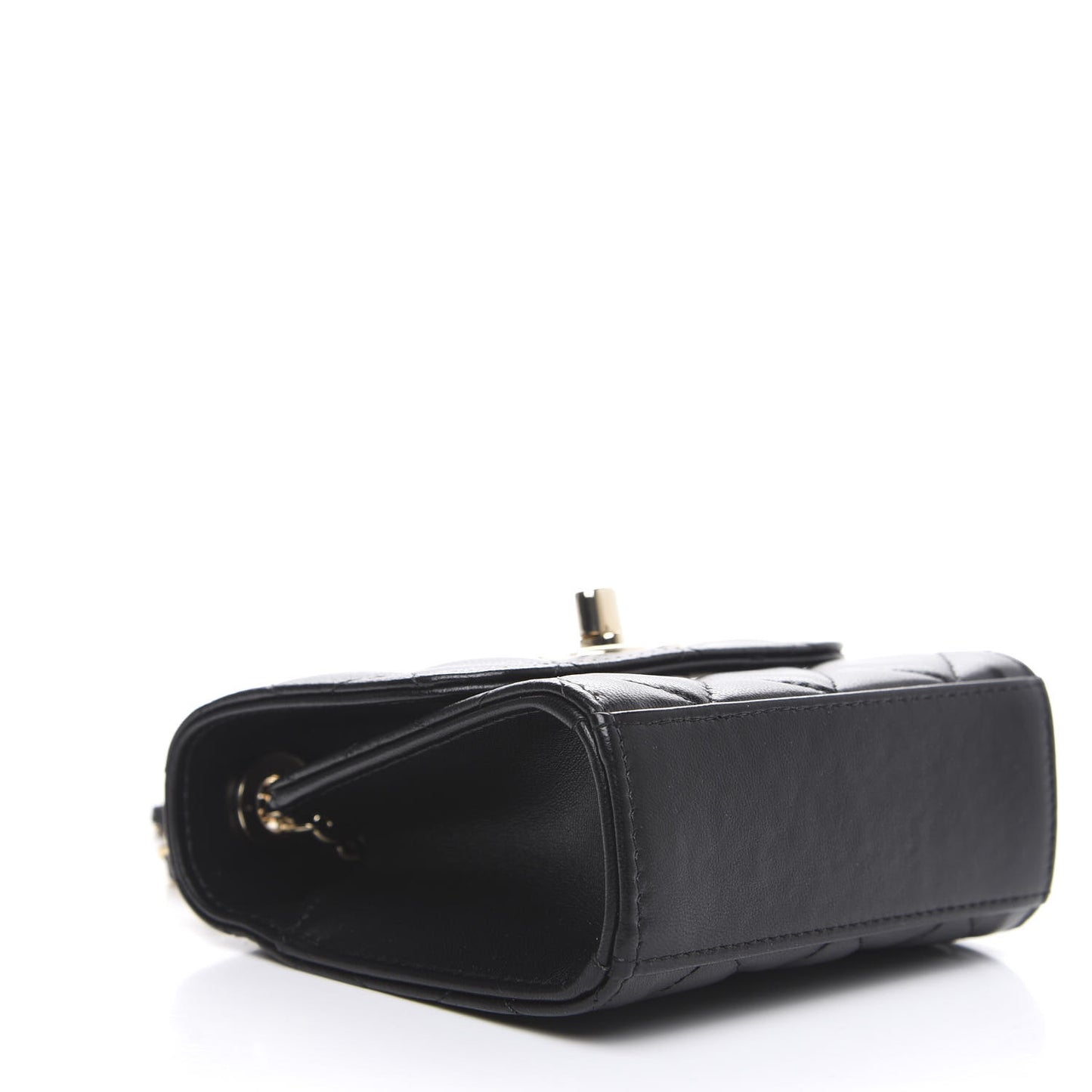 Lambskin Quilted Mini Trendy CC Chain Wallet Black