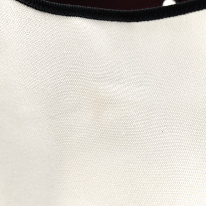 Chanel Canvas Calfskin Large Let's Demonstrate Tote White Black 10 of 11