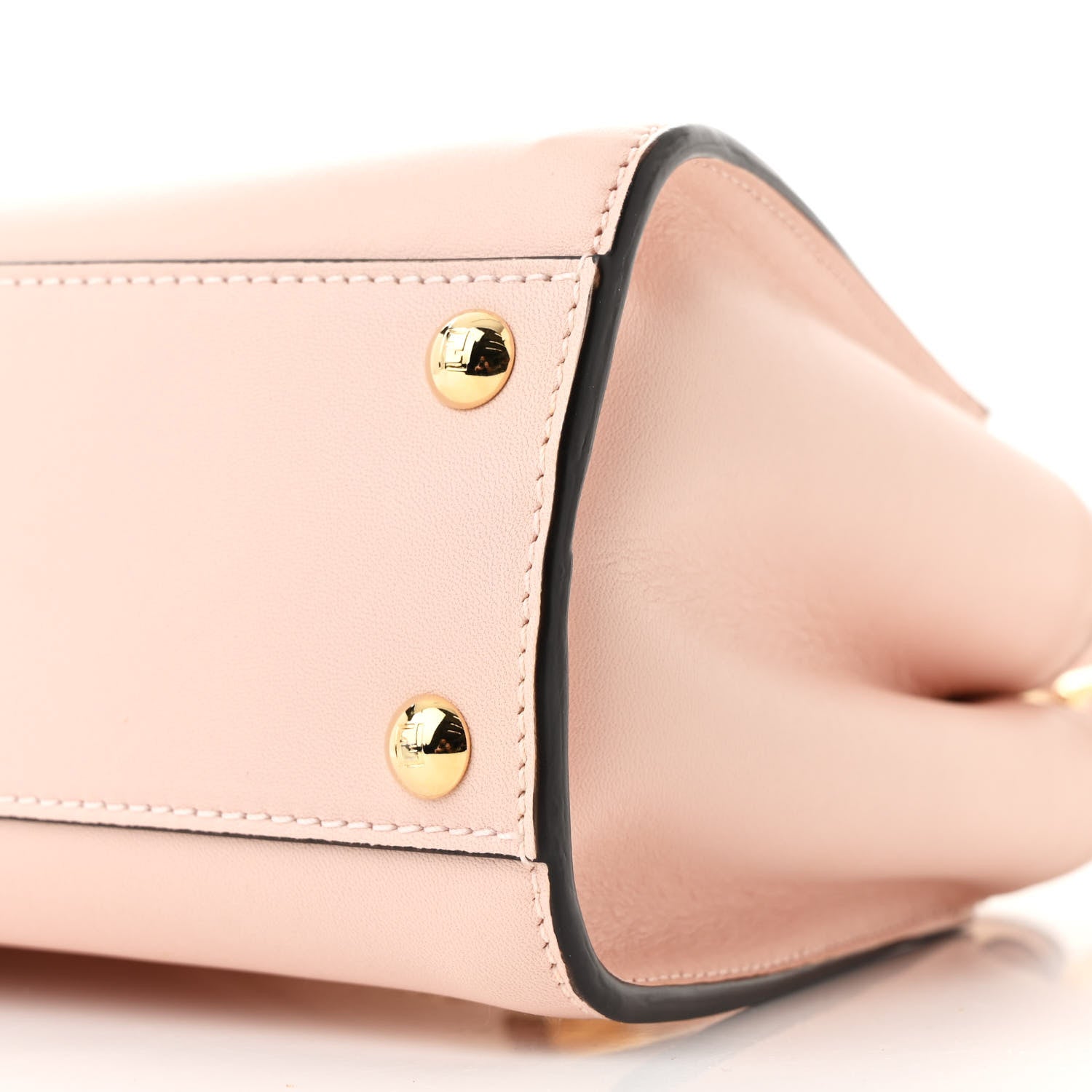 Fendi Vitello Seta Canvas FF Embroidered Mini Peekaboo Iconic Satchel  Rosa Confetto 10 of 11