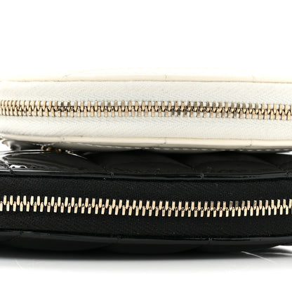 Chanel Patent Calfskin Resin Quilted CC Heart Clutch With Chain Black 13 of 16