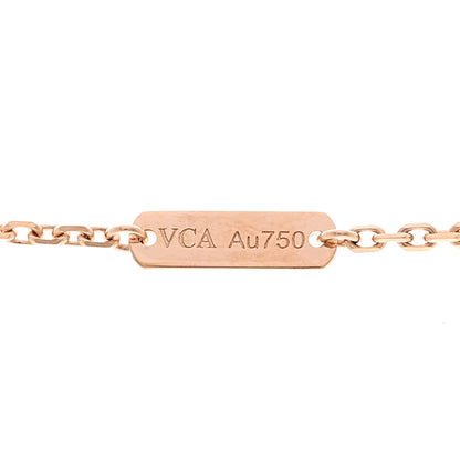 Van Cleef & Arpels 18K Rose Gold Diamond Pink Mother of Pearl Vintage Alhambra Pendant Necklace 4 of 6