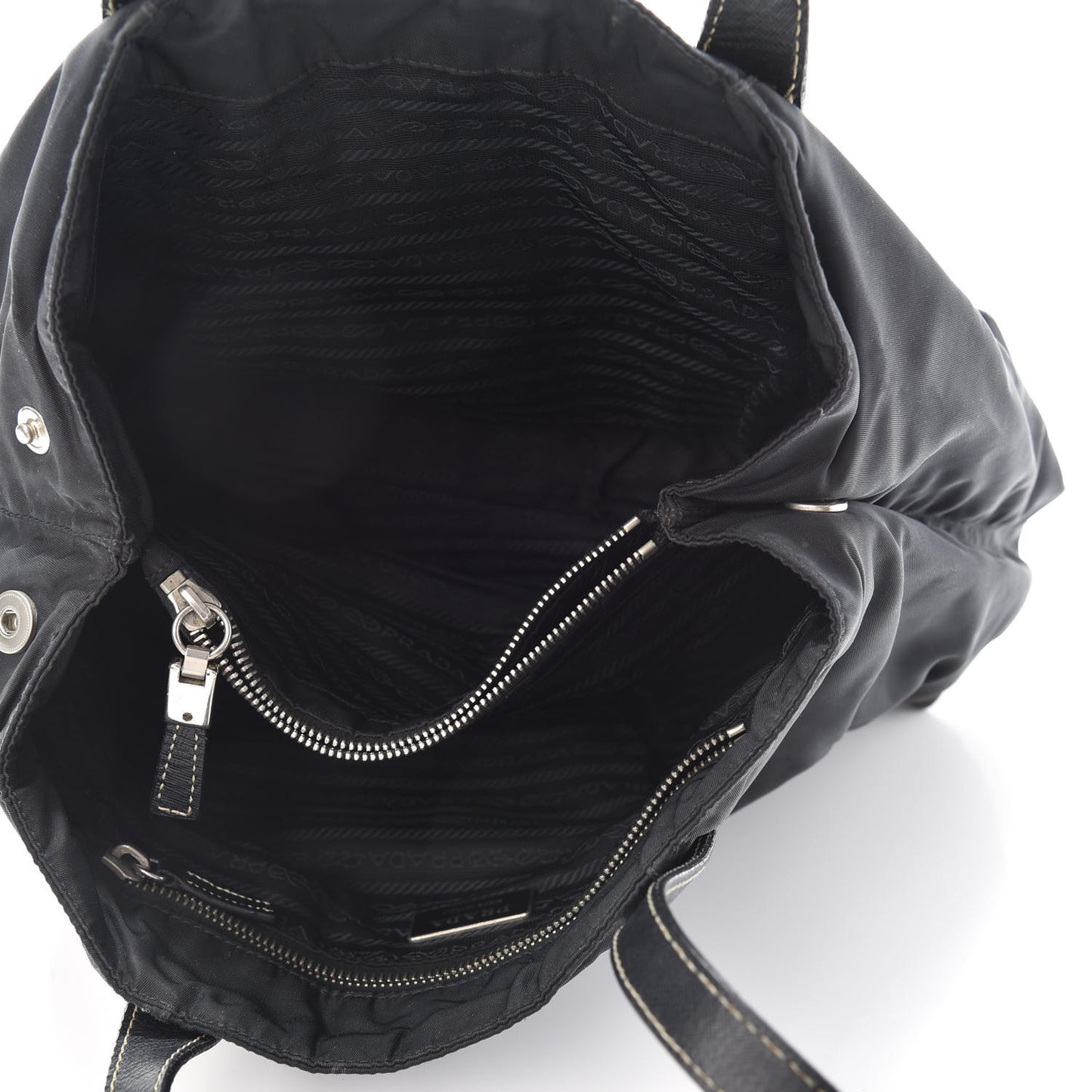 Tessuto Nylon Saffiano Tote Black