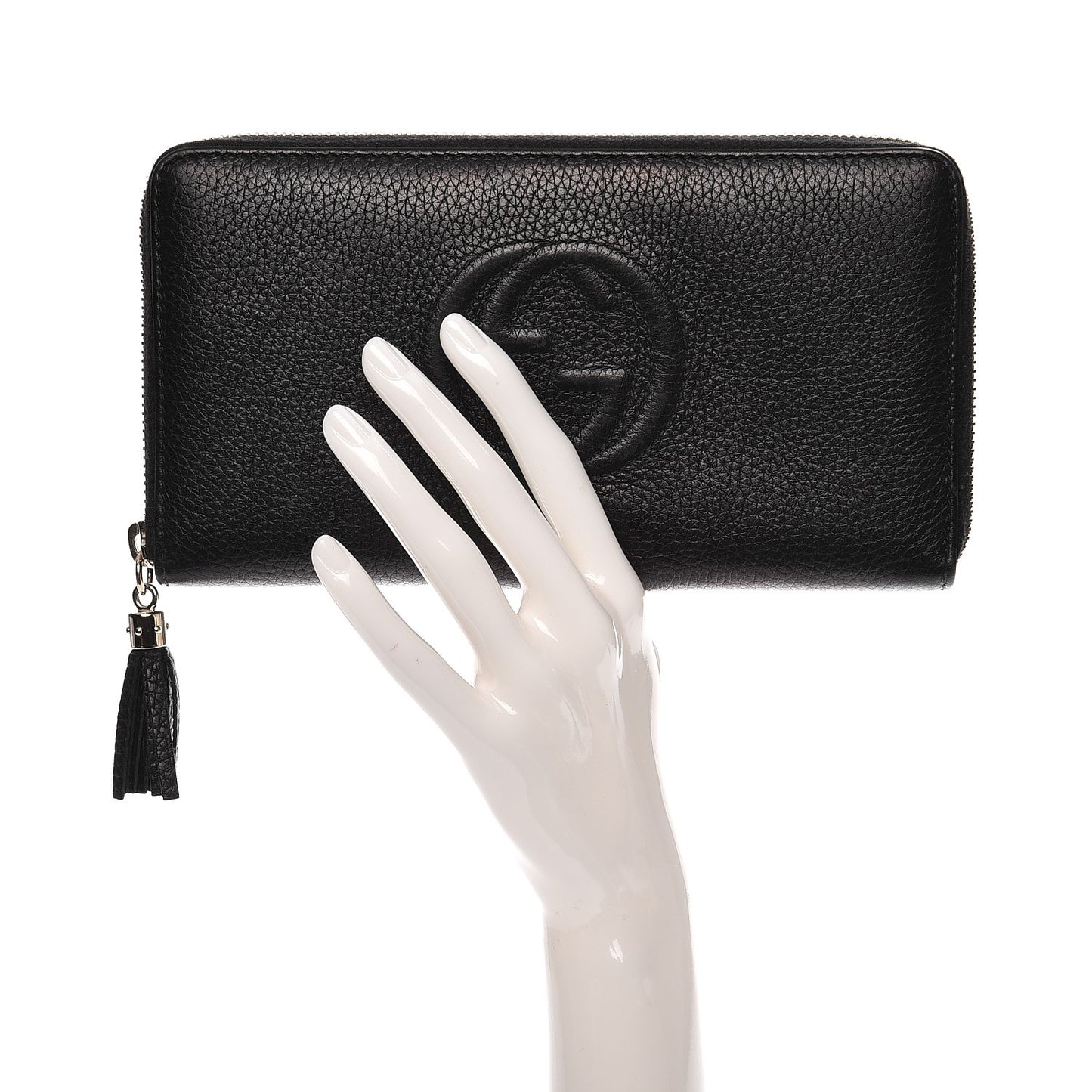 Calfskin Soho Zip Around Wallet Black