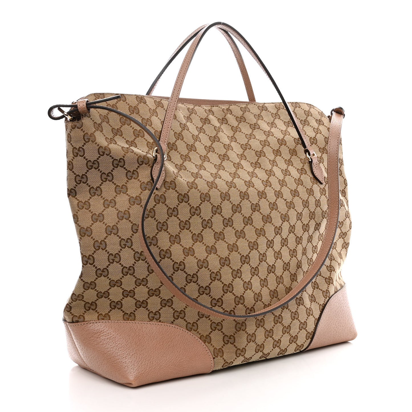 Monogram Large Bree Foldover Tote Beige Soft Pink