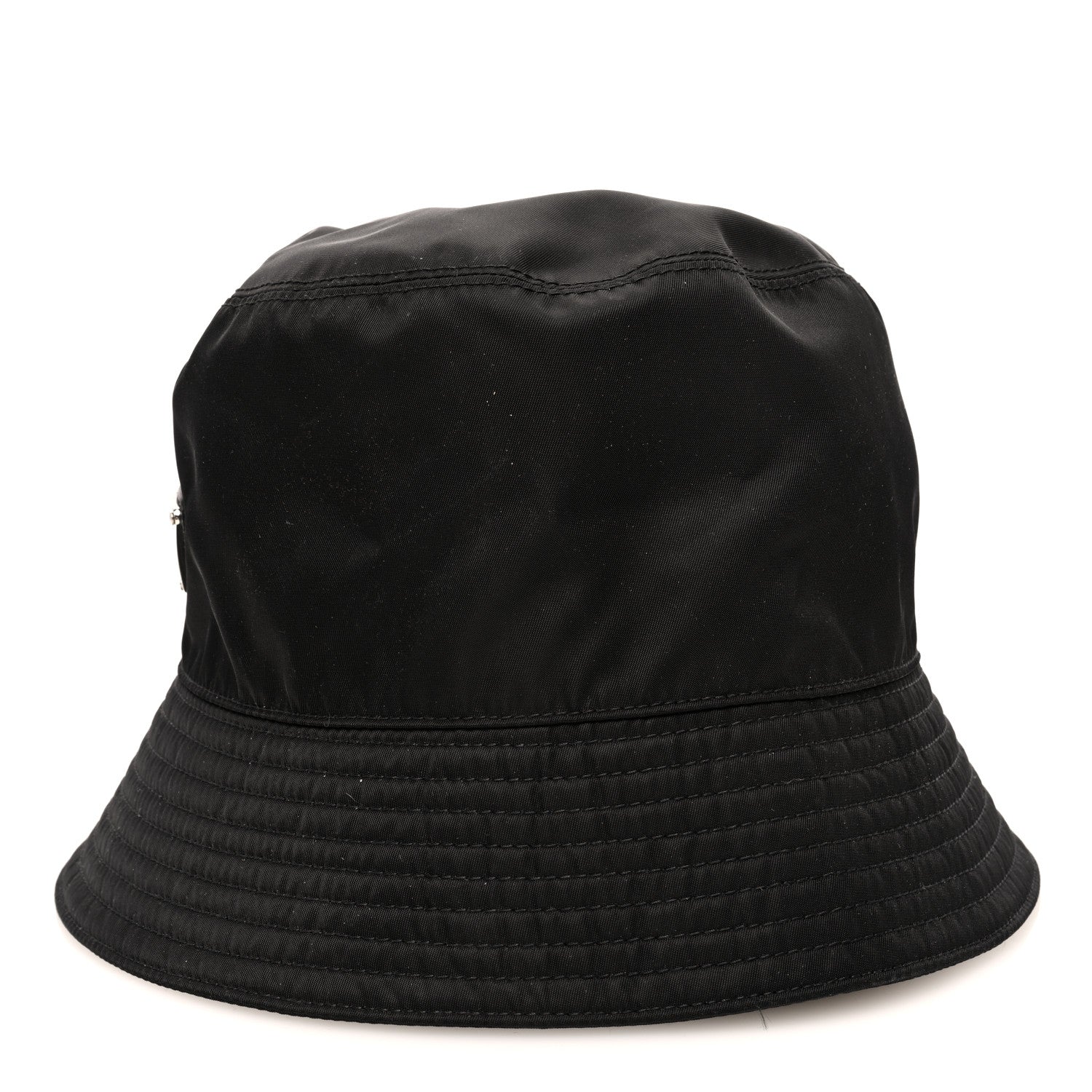 Prada Re-Nylon Metal Triangle Logo Womens Bucket Hat M Black 5 of 8