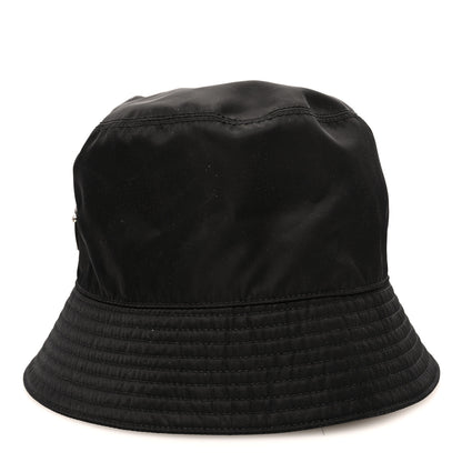 Prada Re-Nylon Metal Triangle Logo Womens Bucket Hat M Black 5 of 8