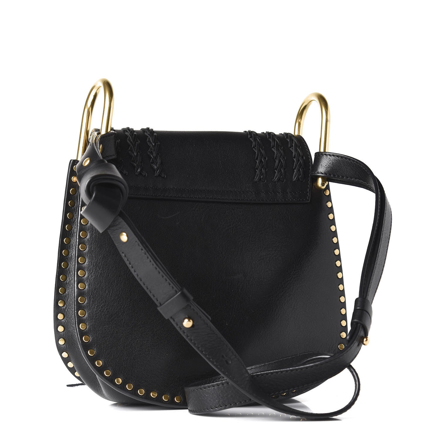 Chloe Calfskin Braided Small Hudson Shoulder Bag Black 2 of 9