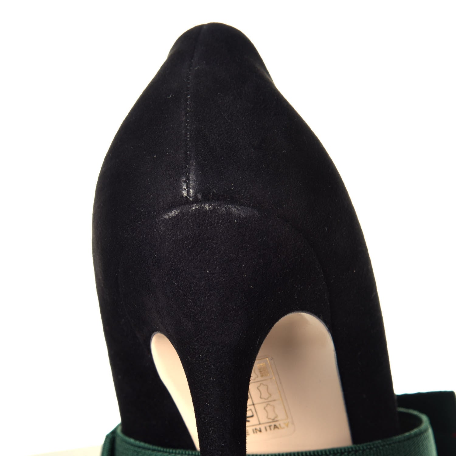 Gucci Kid Scamosciato Removable Web Bow High Heel Pumps 39.5 Black 9 of 10
