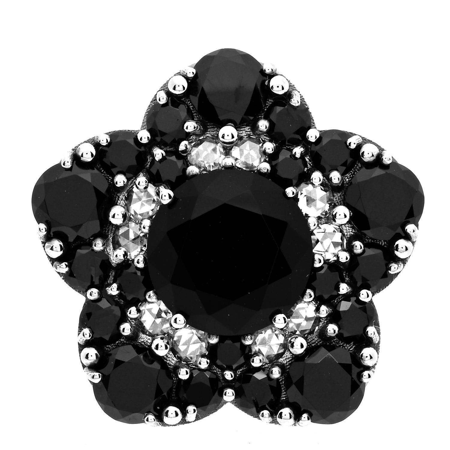 product image of PASQUALE BRUNI 18K White Gold Black Onyx Spinel Diamond Mandala Ring 54 6.75 FASHIONPHILE