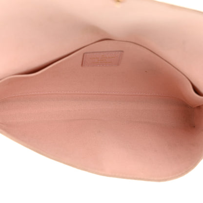 Louis Vuitton Damier Azur Pochette Felicie Chain Wallet Rose Ballerine 6 of 20