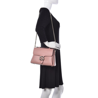 Gucci Dollar Calfskin Interlocking G Top Handle Shoulder Bag Soft Pink 2 of 9