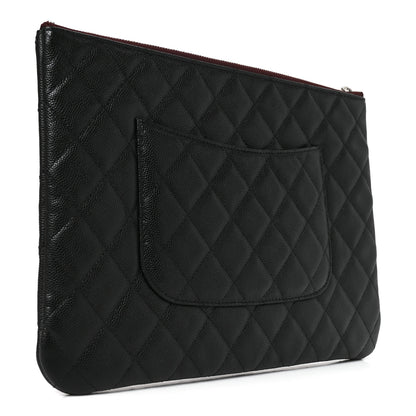 Chanel Caviar Quilted Medium Cosmetic Case Black 3 of 11