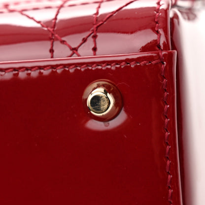 Christian Dior Patent Cannage Mini Lady Dior Red 14 of 15