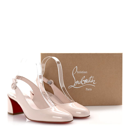 Christian Louboutin Patent So Jane Sling 55 Pump 37 Leche 9 of 9