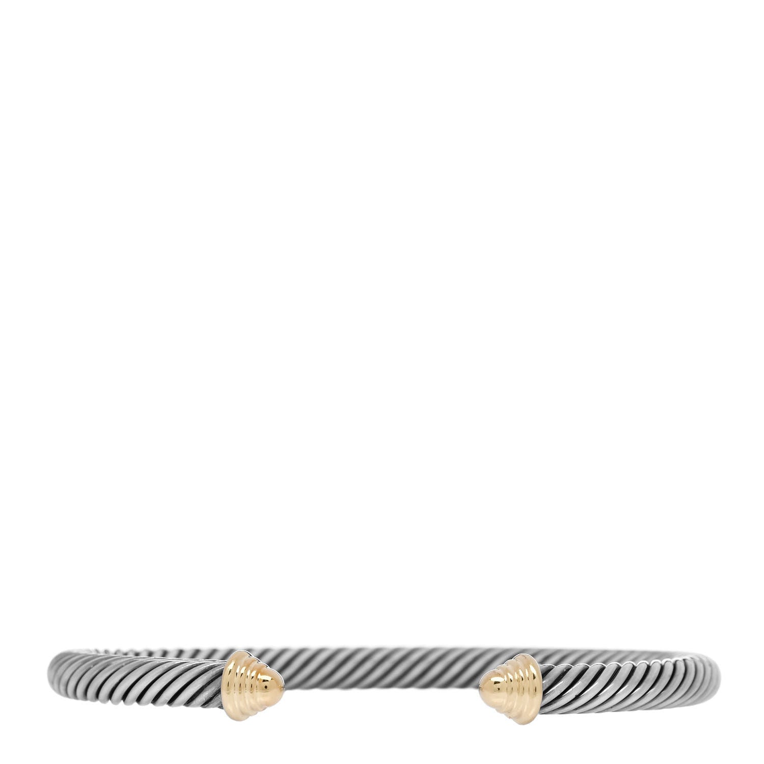 David Yurman Sterling Silver 14K Yellow Gold 5mm Cable Classics Bracelet 1 of 3