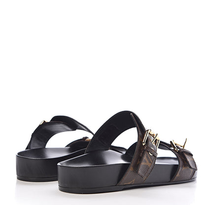 Louis Vuitton Monogram Bom Dia Mule Sandals 39 Black 4 of 8