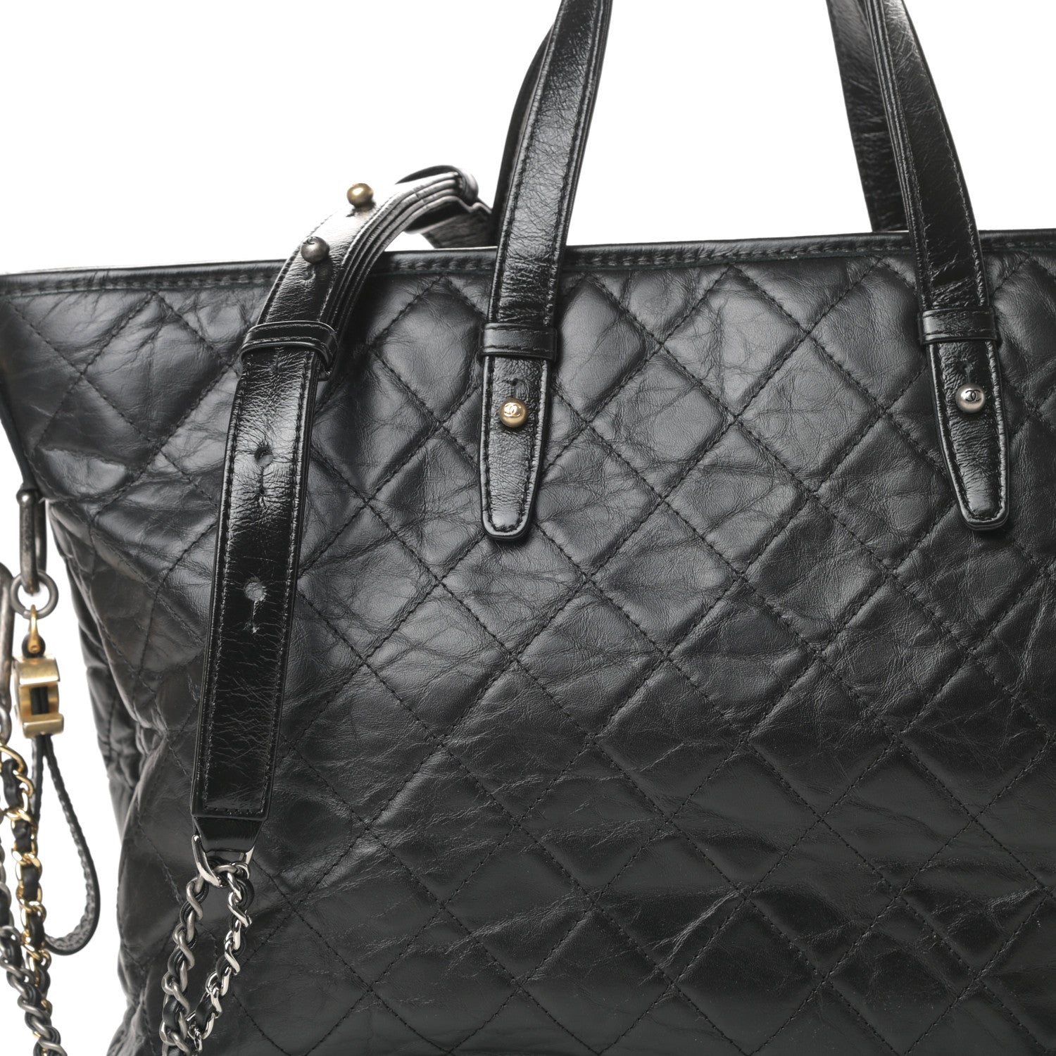 Chanel Calfskin Quilted Large Gabrielle Shopping Tote Black 8 of 17