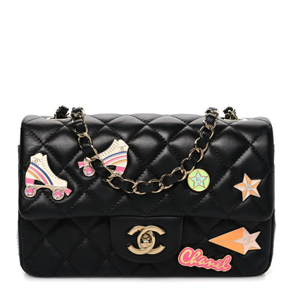 Chanel Lambskin Quilted Hollywood Charms Mini Rectangular Flap Black 1 of 10