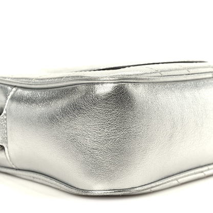 Gucci Metallic Sakai Be Green Calfskin Diagonal Stitched Small Blondie Shoulder Bag Silver 9 of 10