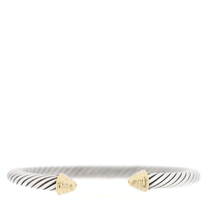 David Yurman Sterling Silver 14K Yellow Gold 5mm Cable Classics Bracelet 1 of 3