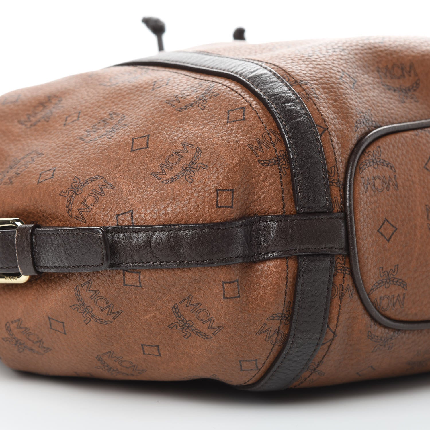 MCM Visetos Drawstring Shopper Cognac 9 of 15