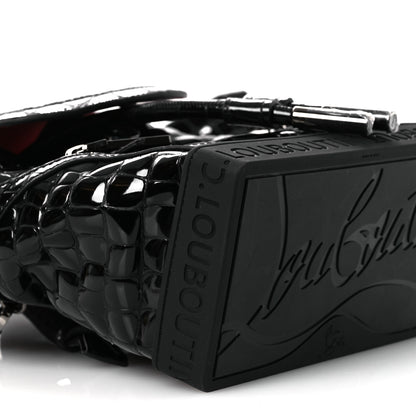 Christian Louboutin Calfskin Alligator Embossed Small Explorafunk Backpack Black 9 of 16