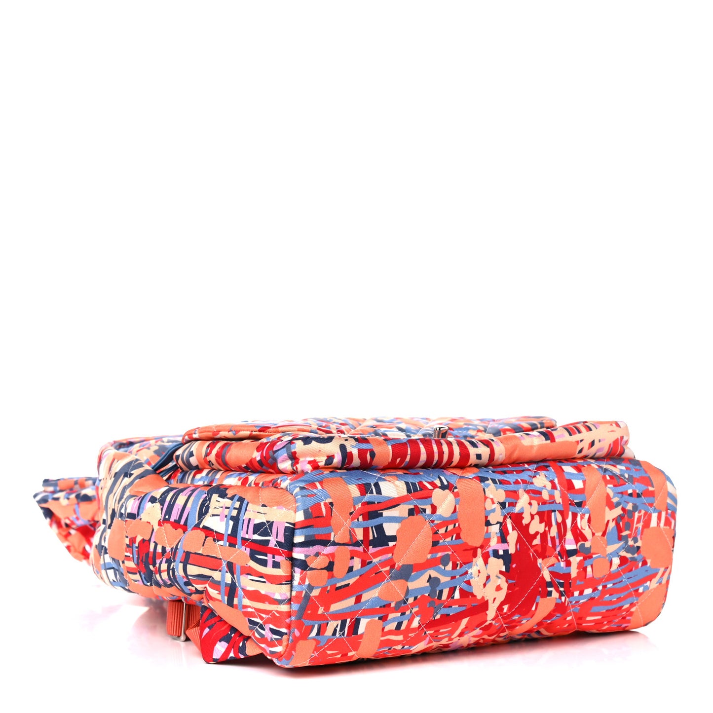 Foulard Fabric Quilted Printed Backpack Orange
