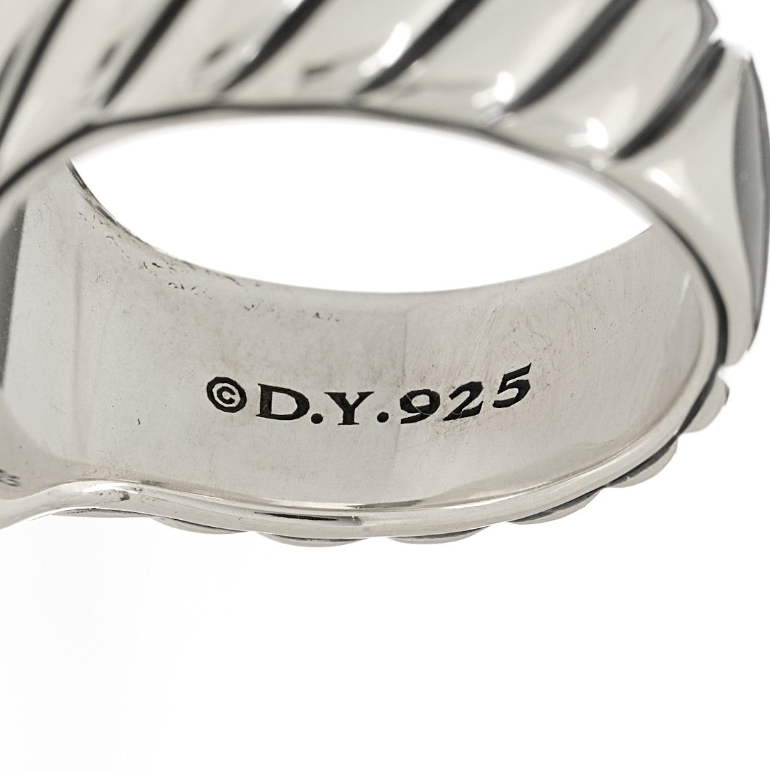 David Yurman Sterling Silver 12.5mm Sculpted Cable Contour Ring 53 6.5 4 of 5