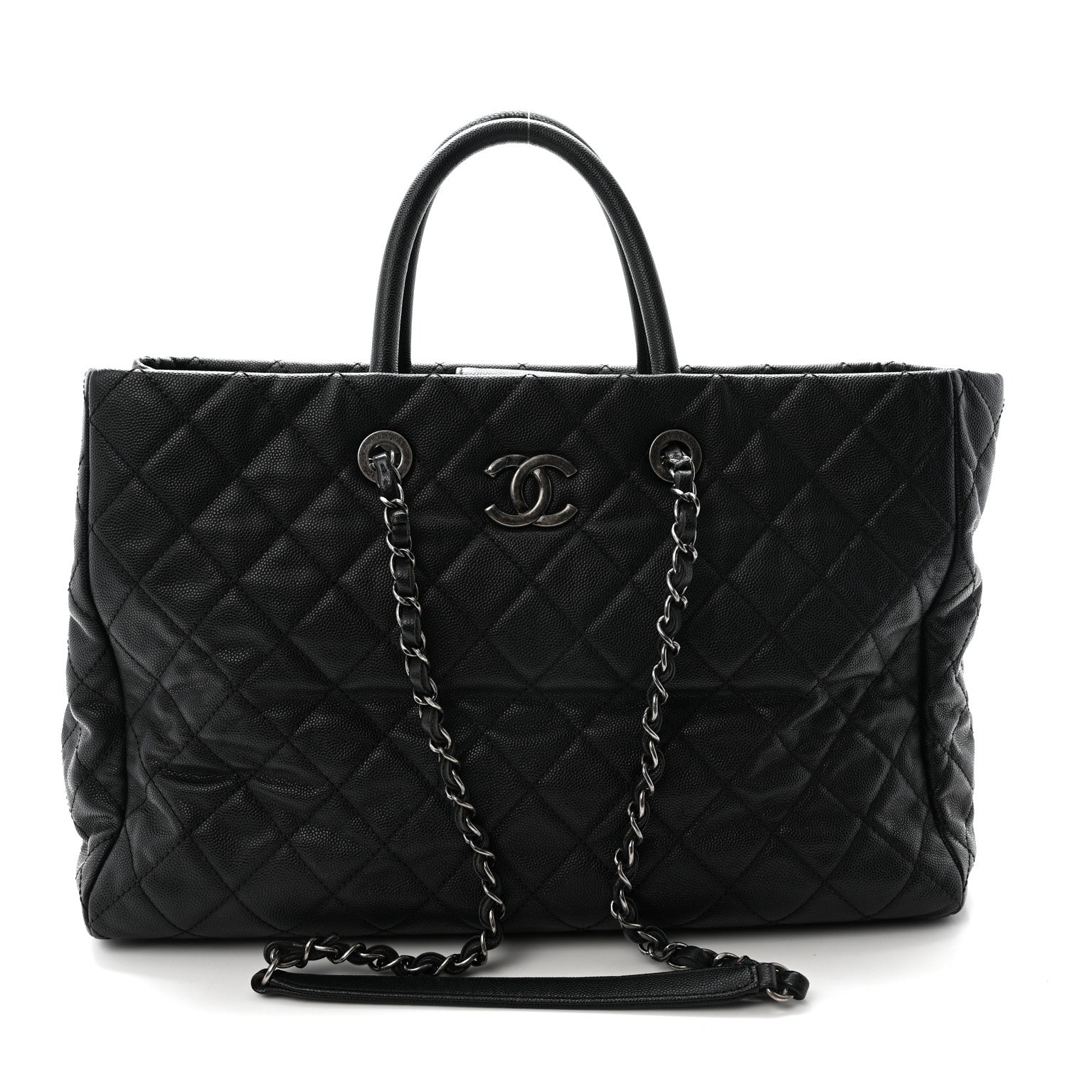 Chanel Caviar Quilted Large Coco Handle Shopping Tote Black 1 of 10
