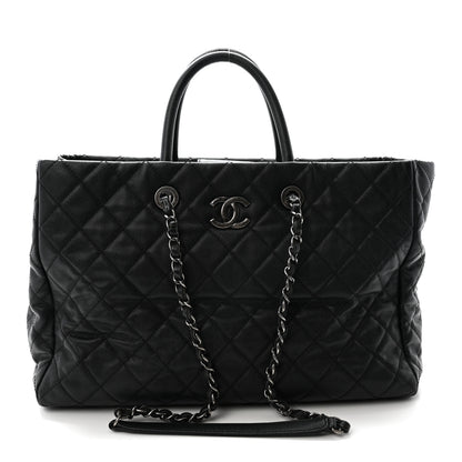 Chanel Caviar Quilted Large Coco Handle Shopping Tote Black 1 of 10