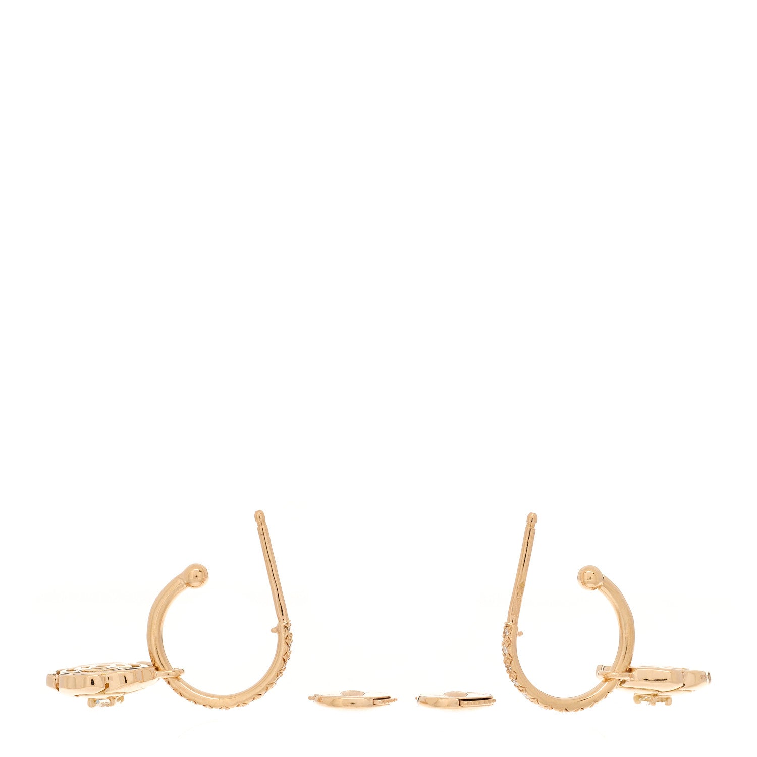 Chanel 18K Rose Gold Diamond Extrait de Camelia Drop Earrings 3 of 4