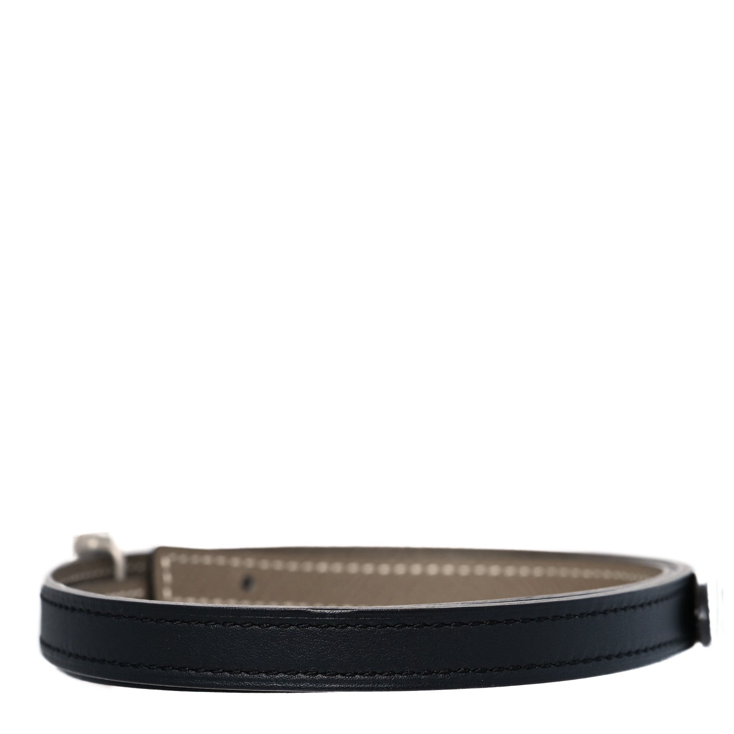 Hermes Epsom Swift Gourmette Equestre 13mm Belt 75 Black Etoupe 2 of 5