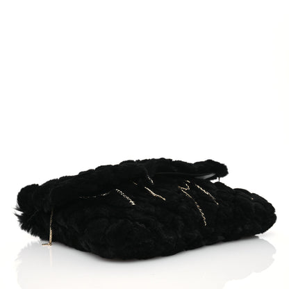 Chanel Rabbit Fur Large Chain Clutch Black 3 of 6