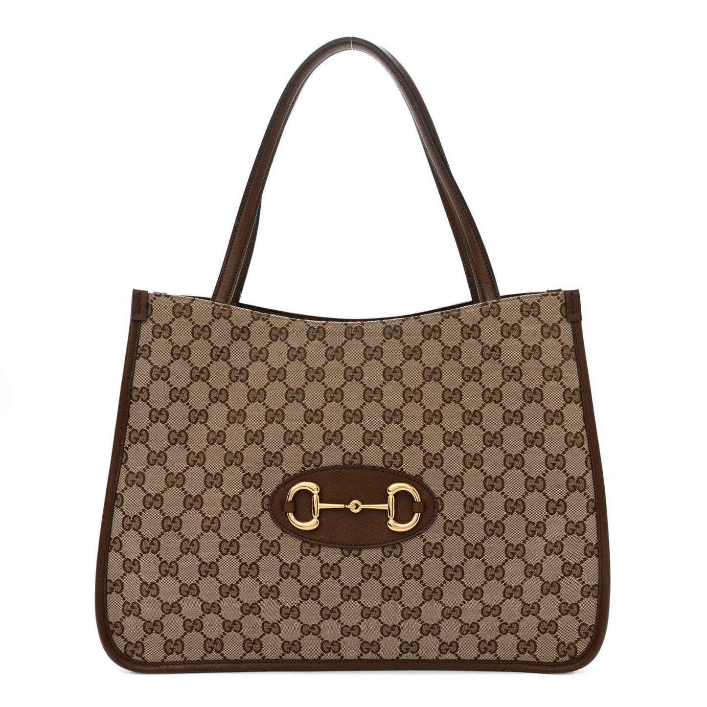 Monogram Horsebit 1955 Tote Bag Beige Brown Sugar