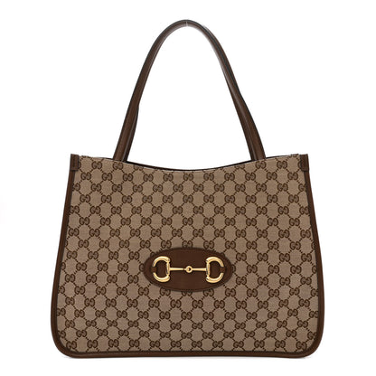 Gucci Monogram Horsebit 1955 Tote Bag Beige Brown Sugar 1 of 10
