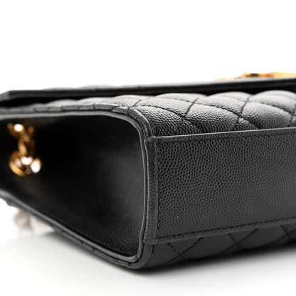 Saint Laurent Grain De Poudre Textured Mixed Matelasse Triquilt Medium Monogram Satchel Black 10 of 12