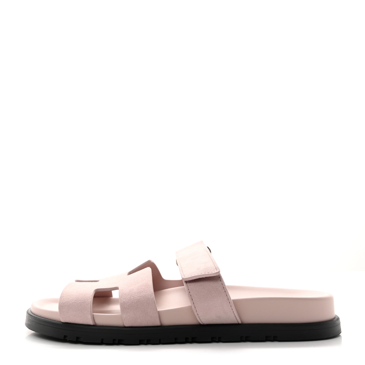 Hermes Suede Goatskin Womens Chypre Sandals Rose Porcelaine 1 of 8