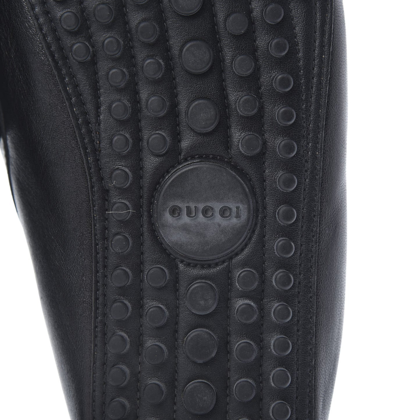 Calfskin Horsebit Web Bamboo Driving Loafers 39 Black
