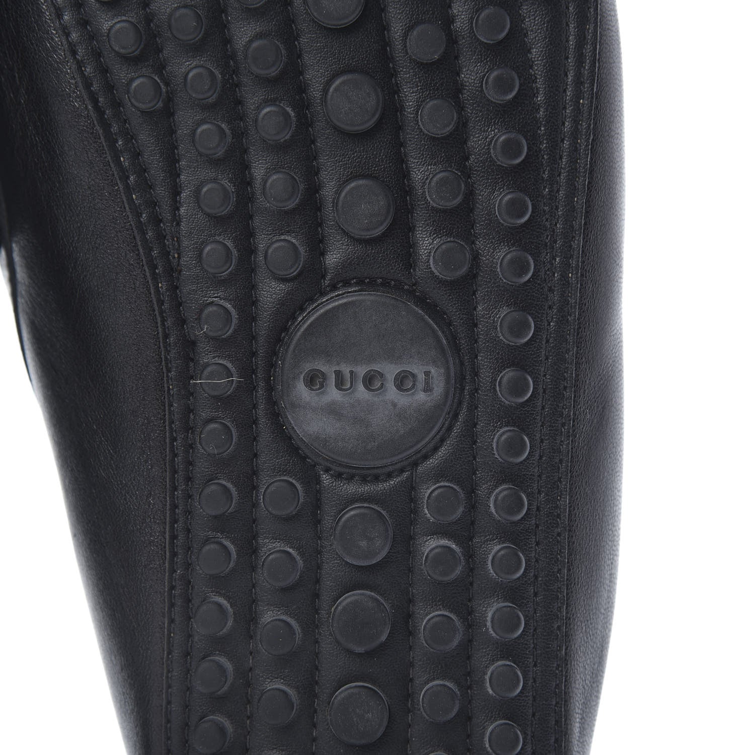 Gucci Calfskin Horsebit Web Bamboo Driving Loafers 39 Black 6 of 11