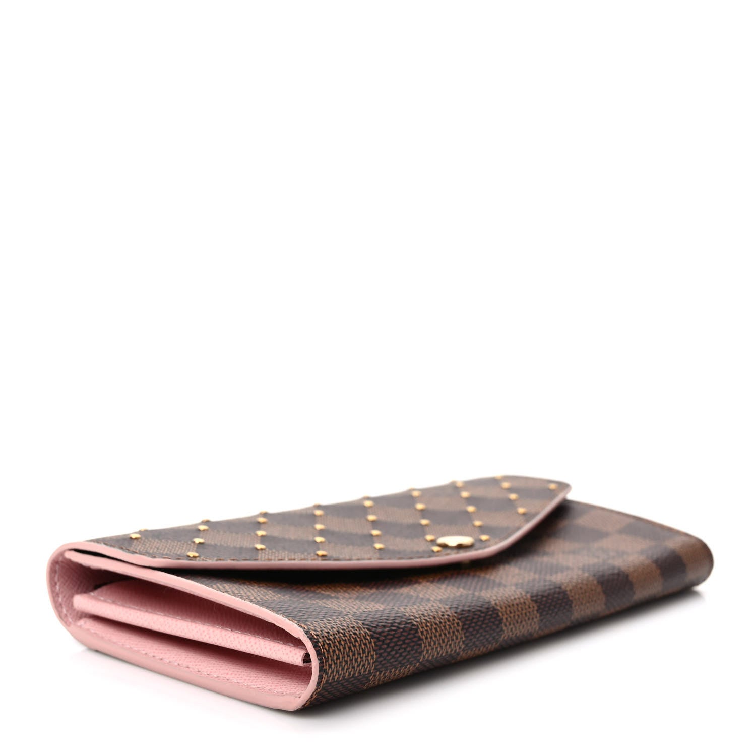 Louis Vuitton Damier Ebene Studded Sarah Wallet NM Rose Ballerine 4 of 6