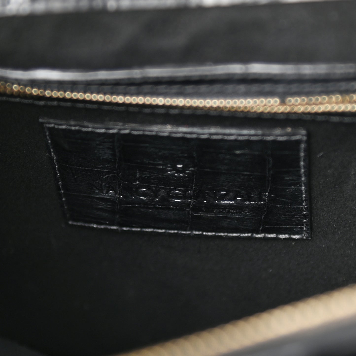Crocodile Embroidered Birds Bag Black